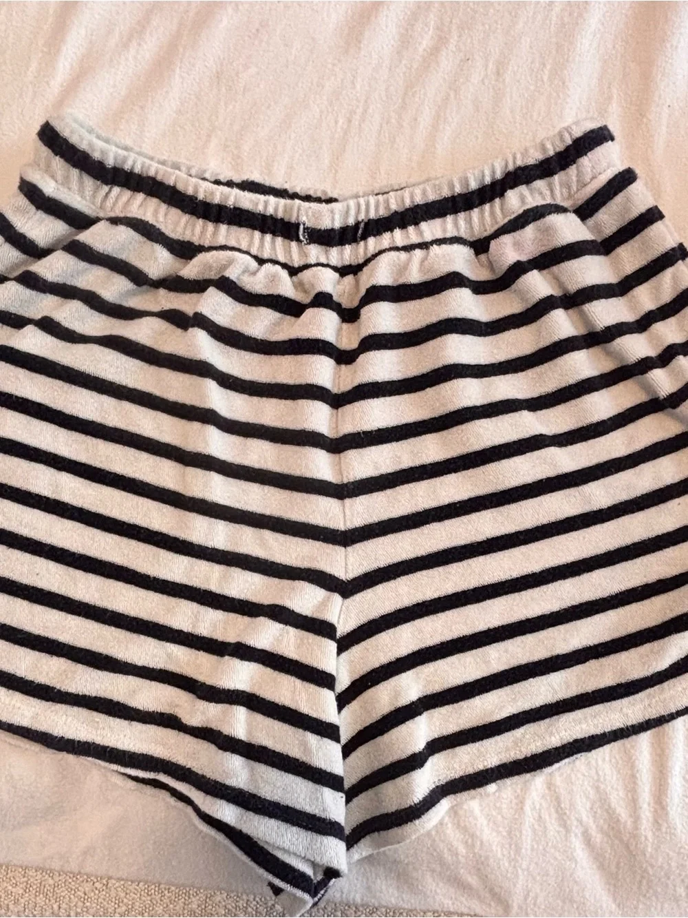 GAP KIDS Black and White Striped Terrycloth Shorts